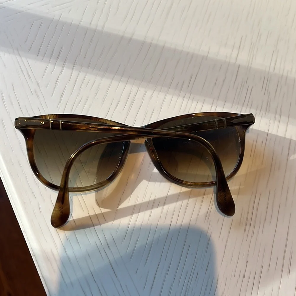 Persol Brown Gradient Round Sunglasses